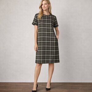Banana Republic Plaid Short Sleeve Shift Dress Size S Small Work Office Career